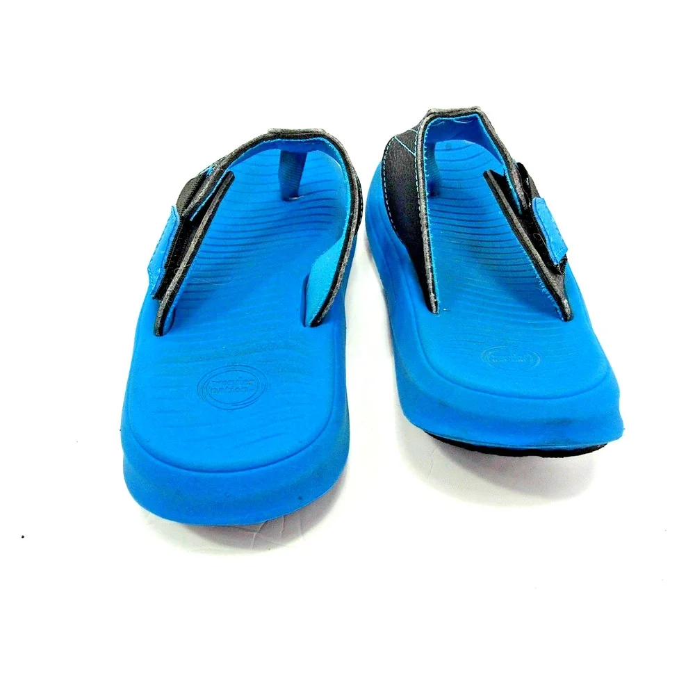 Boys Washable Adjustable Comfort Flip Flops Blue Black Boys Size 13/1 NWOT
